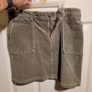 Army Green Corduroy Skirt (S/4)